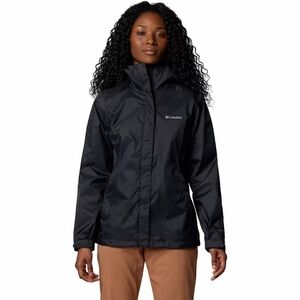 NEW Columbia Waterproof Rain Jacket Arcadia II Omnitech Black Extended Hood